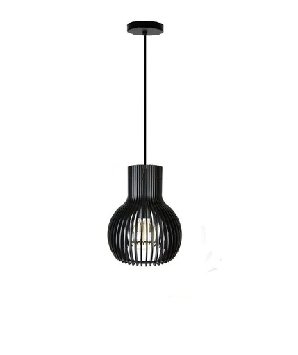 [LAM-PIE-00108356] LAMPARA COLGANTE 60W E27 20,8 X 20,8 X 25 CM BOOZ WOOD COLOR NEGRO REF. 00108356 MARCA PIERROT
