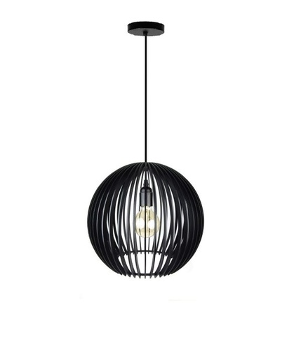 [LAM-PIE-00108358] LAMPARA COLGANTE 60W E27 33,5 X 33,5 X 30 CM CAIN WOOD COLOR NEGRO REF. 00108358 MARCA PIERROT