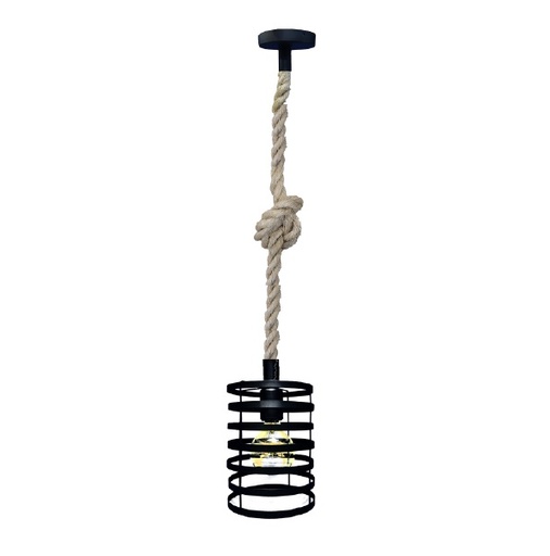 [LAM-PIE-00110078] LAMPARA COLGANTE 60W E27 25 X 15CM TRENA NEGRO REF. 00110078 MARCA PIERROT