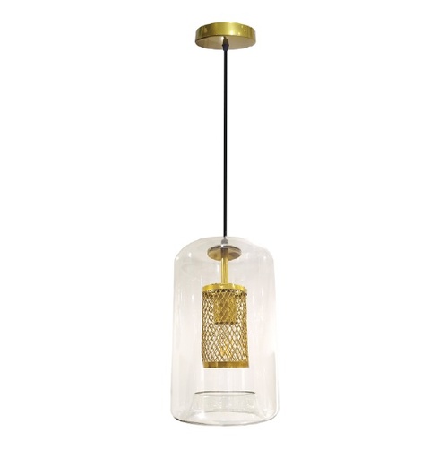 [LAM-PIE-00110114] LAMPARA COLGANTE 60W E27 31 X 18 X 18 CM ASDIS COLOR DORADO REF. 00110114 MARCA PIERROT