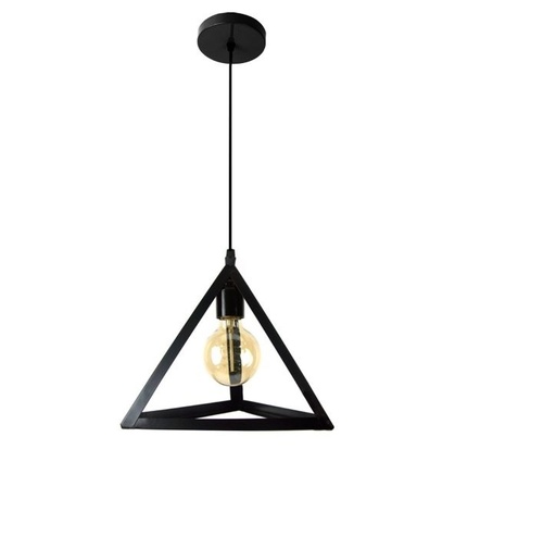 [LAM-PIE-00110259] LAMPARA COLGANTE 60W E27 21 X 21 X 21 CM MOD. VINTAGE TRIANGULO COLOR NEGRO REF. 00110259 PIERROT