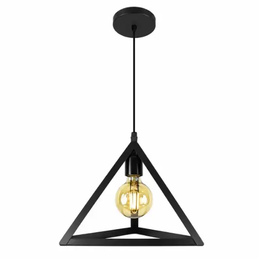 [LAM-PIE-00110259] LAMPARA COLGANTE 60W E27 21 X 21 X 21 CM MOD. VINTAGE TRIANGULO COLOR NEGRO REF. 00110259 PIERROT