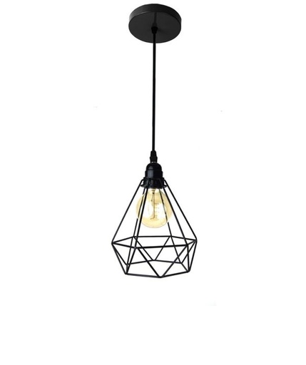 [LAM-PIE-00110301] LAMPARA COLGANTE 60W E27 18,5 X 18,5 X 19,5 CM DIAMM COLOR NEGRO REF. 00110301 MARCA PIERROT