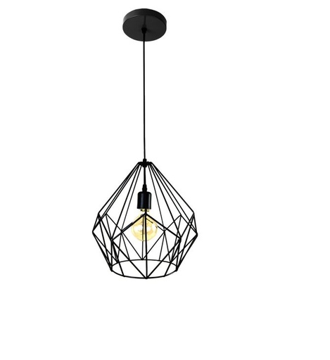 [LAM-PIE-00110318] LAMPARA COLGANTE 60W E27 31 X 31 X 315 CM AMON COLOR NEGRO REF. 00110318 MARCA PIERROT