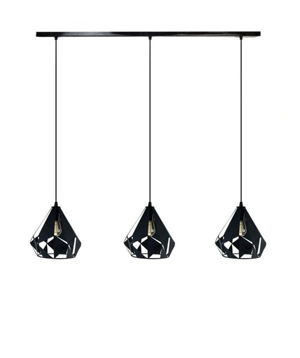 [LAM-PIE-00110338] LAMPARA COLGANTE 60W E27 21 X 100 X 21 CM HORUS 3 LUCES COLOR NEGRO REF. 00110338 MARCA PIERROT