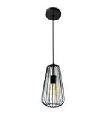 [LAM-PIE-00110437] LAMPARA COLGANTE 60W E27 17 X 17 X 27 CM SIRRAH COLOR NEGRO REF. 00110437 MARCA PIERROT