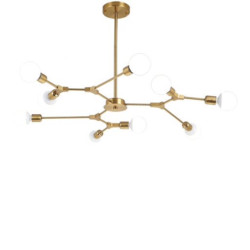 [LAM-SPU-9] LAMPARA COLGANTE 9 SOCATES E27 DORADOS MOD. SPUTNIK