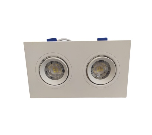 [LAM-VER-SDS-256] LAMPARA LED RECT. DOBLE OJO BUEY DIRIGIBLE 10W 6500K 850LM 100-240V BCO REF. SDS-256 /371497 VERT