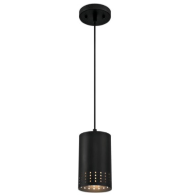 [LAM-WES-63566] LAMPARA COLGANTE DE TECHO CILINDRICA PERFORADA E27 1,5 MTS COLOR NEGRO REF. 63566 MARCA WESTINGHOUSE