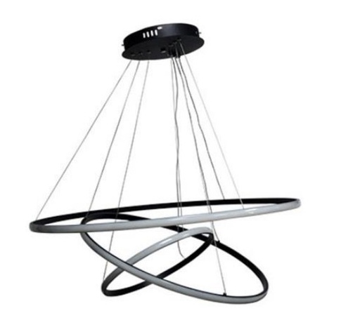 [LAM-ZAX-1584] LAMPARA COLGANTE LED 113W 80+60+40 SWIRL LUZ FRIA EXT/ LUMINOSO COLOR NEGRO REF. 1584 MARCA ZAXON