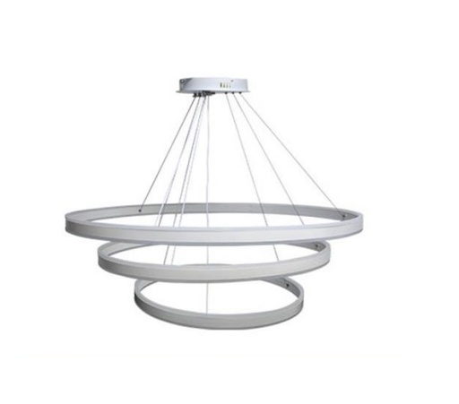 [LAM-ZAX-1594] LAMPARA COLGANTE LED 152W 100+80+60 ANILLOS LUZ FRIA D/ ILUMINACION COLOR PLATA REF.1594 MARCA ZAXON