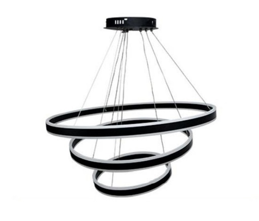 [LAM-ZAX-1596] LAMPARA COLGANTE LED 226W 80+60+40 ANILLOS LUZ FRIA D/ ILUMINACION COLOR NEGRO REF. 1596 MARCA ZAXON