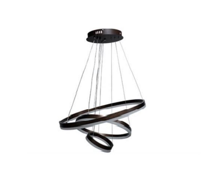 [LAM-ZAX-1601] LAMPARA COLGANTE LED 113W 80+60+40 SWIRL LUZ FRIA D/ ILUMINACION COLOR MARRON REF. 1601 MARCA ZAXON