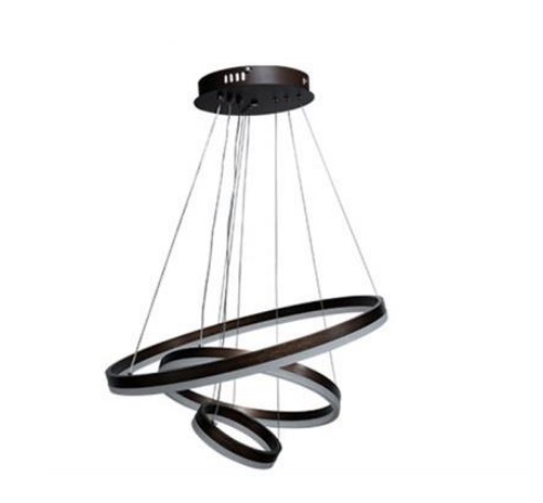 [LAM-ZAX-1603] LAMPARA COLGANTE LED 113W 80+60+40 SWIRL LUZ FRIA D/ ILUMINACION COLOR NEGRO REF. 1603 MARCA ZAXON