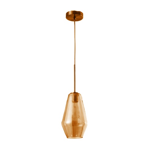 [LAMP-770-26450A] LAMPARA COLGANTE E27 110 - 130 V COLOR DORADO D17XH28.5 CM REF. 26450-A MARCA 770 LIGHTS