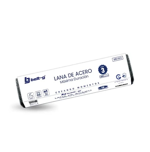[LAN-BEL-GRI-1513] LANA DE ACERO N° 3 DE 400 GR. REF. GRI-1513 MARCA BELT-G