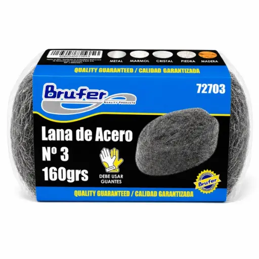 [LAN-BRU-72703] LANA DE ACERO N° 3 DE 160 GR REF. 72703 MARCA BRUFER