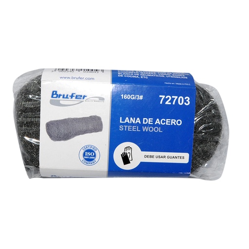 [LAN-BRU-72704] LANA DE ACERO N° 5 DE 160 GR REF. 72704 MARCA BRUFER