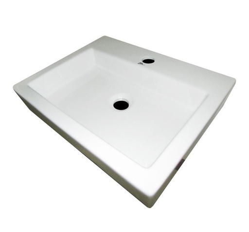 [LAV-BM-LAVRESOMO116] LAVAMANOS RECTANGULAR DE SOBREPONER CON HUECO 48 CM X 38 CM X 10 CM BLANCO REF.LAVRESOMO116 MARCA BM