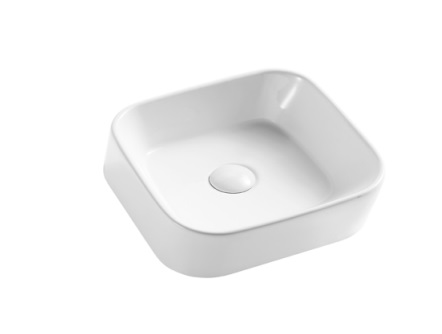 [LAV-KUB-KU-2241] LAVAMANOS CUADRADO DE SOBREPONER INCLINADO 35 X 39 X 12 CM BLANCO LINEA BANLACE SQUARE MARCA KUBO