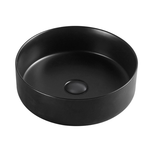 [LAV-KUB-KU-3134-MB] LAVAMANOS REDONDO DE SOBREPONER 35.5 CM X 12 CM CORAL NEGRO MATE REF. KU-3434-MB MARCA KUBO