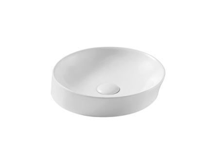 [LAV-KUB-KU-3262] LAVAMANOS REDONDO DE SOBREPONER INCLINADO 35 X 39 X 12 CM BLANCO LINEA BALANCE ROUND MARCA KUBO