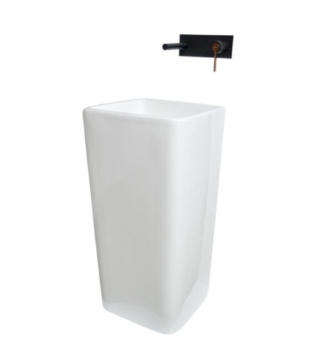 [LAV-KUB-KU-7020] LAVAMANOS DE PEDESTAL CUADRADO 40 X 40 X 85 CM SIN PERFORACION COLOR BLANCO REF. KU-7020 MARCA KUBO