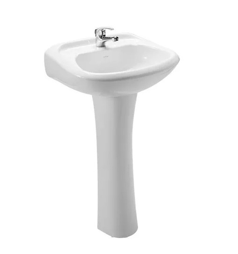 [LAV-VEN-CHELSEA] LAVAMANOS CON PEDESTAL SERIE CHELSEA PLUS / PREPONCHADO 4"- 8" BLANCO REF. CS005861321 VENCERAMICA