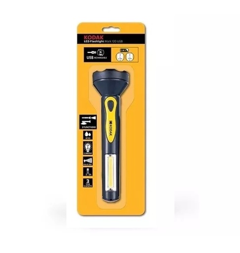 [LIN-KOD-K6076] LINTERNA LED RECARGABLE WORK 120 USB REF. K6076 / 421934 MARCA KODAK