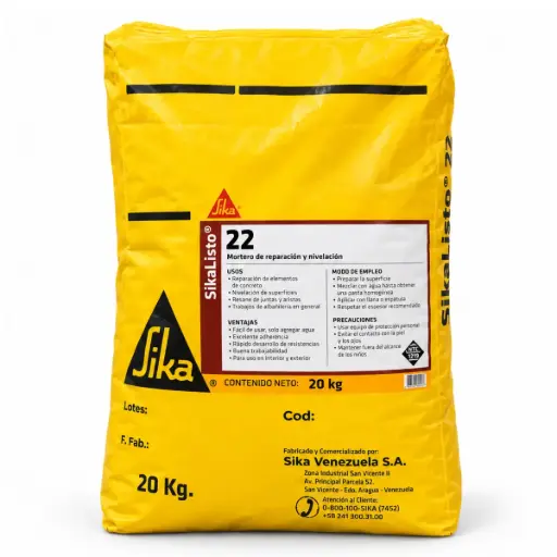 [LIS-SIK-129460] SIKALISTO 22 MORTERO PREDOSIFICADO PARA REPARACIONES SACO 20 KGS REF. 129460 MARCA SIKA