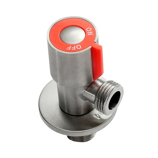 [LLA-BAR-PAS.01.02] LLAVE DE ARRESTO DE 1/2" X 1/2" ACERO INOX. POMO ROJO REF. PAS.01.02 MARCA BARI