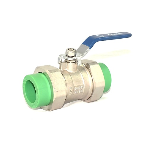 [LLA-DON-DSR001] LLAVE / VALVULA DE BOLA DE 20 MM CON DOBLE UNION EN 20 MM REF. DSR001 MARCA DONSEN