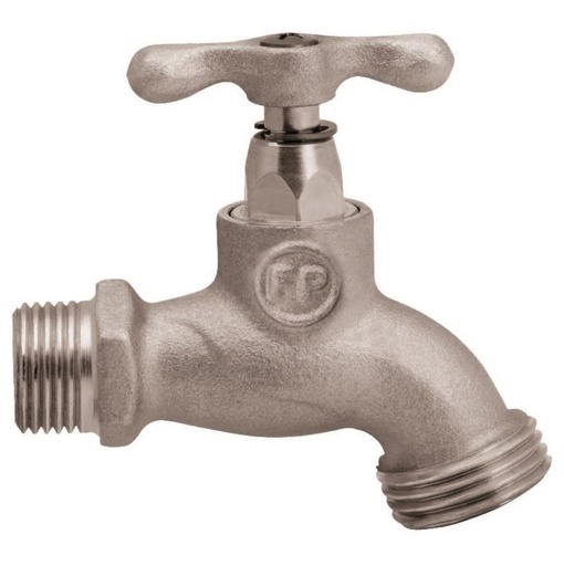 [LLA-FP-02MA52] LLAVE DE CHORRO / LLAVE DE MANGUERA DE 1/2" TIPO MARIPOSA SATINADA REF. 02MA52 MARCA FP