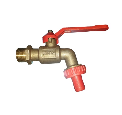 [LLA-GRI-05504PR] LLAVE DE CHORRO / LLAVE DE MANGUERA PASO RAPIDO DE 1/2" BRONCE CON PICO REF. 055-04-PR MARCA GRINACA