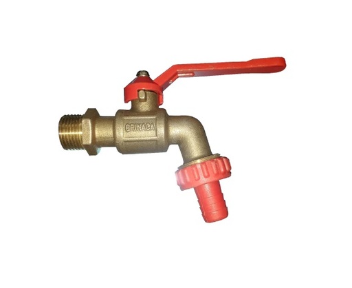 [LLA-GRI-125-05-CAD] LLAVE DE PASO / VALVULA DE BOLA DE 3/4" P/MANGUERA-CANDADO REF. 125-05-CAD MARCA GRINACA