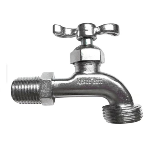 [LLA-IDE-6133501] LLAVE DE CHORRO / MANGUERA 1/2" NIQUELADA MOD. 1335 REF. IDE-6133501 / 466395 MARCA IDEACE