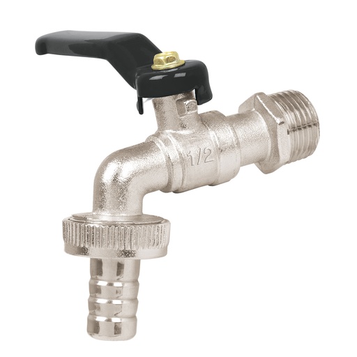 [LLA-PRE-23146] LLAVE DE CHORRO/ MANGUERA BOLA ZAMAC NIQUELADO 1/2" REF. 23146 MOD-LL-21P MARCA PRETUL