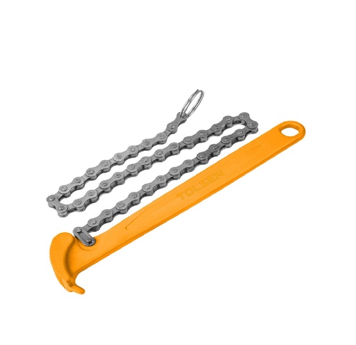 [LLA-TOL-10260] LLAVE DE CADENA MANGO DE ACERO A CARBON N°45 TERMICO DE 9" DIENTES ANTIDESLIZANTES CADENA 500MM MAR