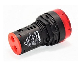 [LUZ-AND-CON14190] LUZ CONTROL LED DE SEÑALIZACION 120 V C/ROJO 22MM MOD. AD16-22D REF. CON14190 MARCA ANDELI