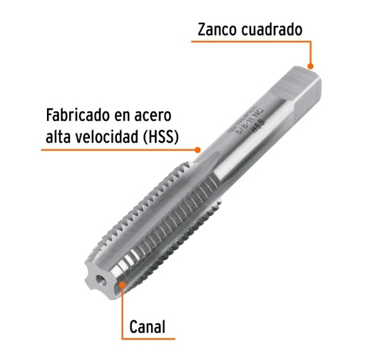 [MAC-TRU-11423] MACHOS / MACHUELO SEMICONICO 5/8" X 11 UNC MOD. MT-5/8X11 REF. 11423 MARCA TRUPER
