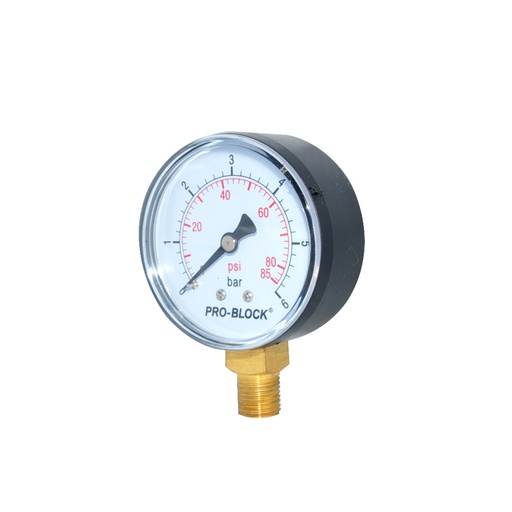 [MAN-PED-RMANO] MANOMETRO DE 85 PSI / 6 BAR ROSCA 1/4" DIAMETRO 50 MM MOD. MC6 REF. 60-RMANO MARCA PEDROLLO