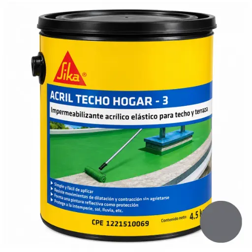[MAN-SIK-625050] PINTURA ELASTOMERICA ACRIL TECHO 3 1 GLN ( 4.50 KG) COLOR GRIS REF. 625050 MARCA SIKA