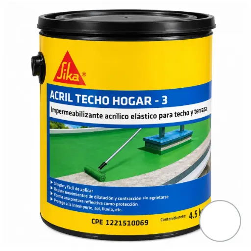 [MAN-SIK-625450] PINTURA ELASTOMERICA ACRIL TECHO 3 1 GLN ( 4.50 KG ) COLOR BLANCO REF. 625450 MARCA SIKA
