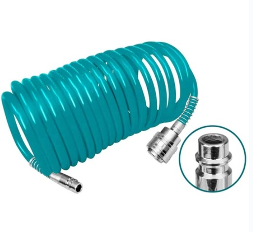 [MAN-TOT-THT11101-1] MANGUERA P/ AIRE 8MM X 10MTS P/COMPRESOR C/CONECTOR DE 1/4" 174 PSI REF-THT11101.1 / 187908 MARCA TOTAL TOOLS