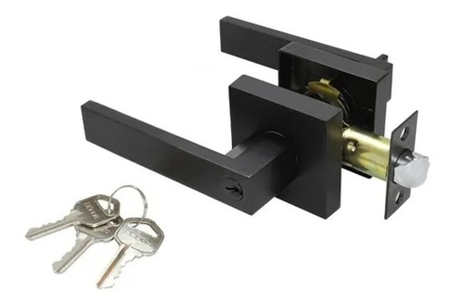 [MAN-VIS-91002682] CERRADURA DE MANILLA PARA DORMITORIO C/LLAVE MOD. VENEZIA COLOR NEGRO REF. 91002682 MARCA VISALOCK