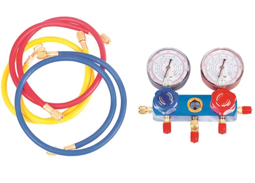 [MAN-WEL-2001108] MANOMETRO / MANIFOLD DE REFRIGERACION R22 / R12 / R502 REF. 02001108 / 110811 MARCA WELDTECH