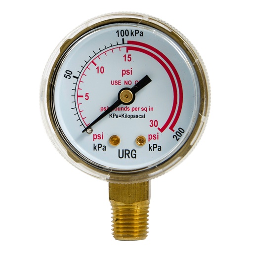 [MAN-WEL-2001288] MANOMETRO RELOJ DE 0-30 PSI DE 2" URG REF. 02001288 MARCA WELDTECH