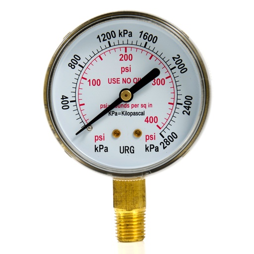 [MAN-WEL-2001294] MANOMETRO RELOJ DE 0-400 PSI DE 2 1/2" URG REF. 02001294 MARCA WELDTECH