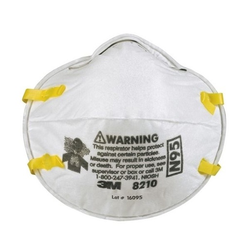 [MAS-3M-8210] MASCARILLA / RESPIRADOR N95 PARA POLVO / HUMO REF. 8210 ( UNIDAD) MARCA 3M