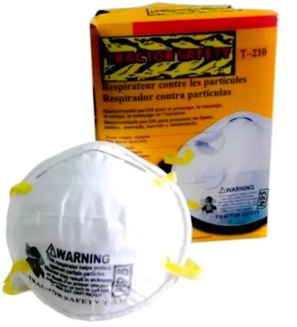 [MAS-TRA-T210] MASCARILLA / RESPIRADOR N95 REF. T-210 ( UNIDAD) ( CON GRAPA ) MARCA TRACTOR SAFETY